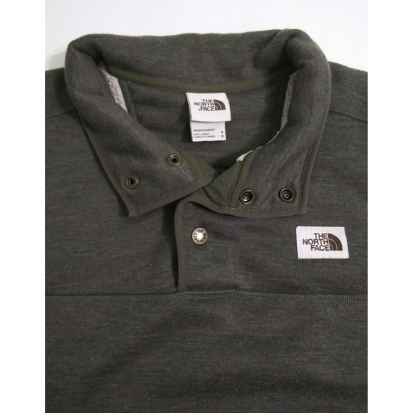North Face Men's Medium Sherpa Patrol 1/4 Snap Pullover Sweater Mock Wool Fleece - Picture 2 of 10